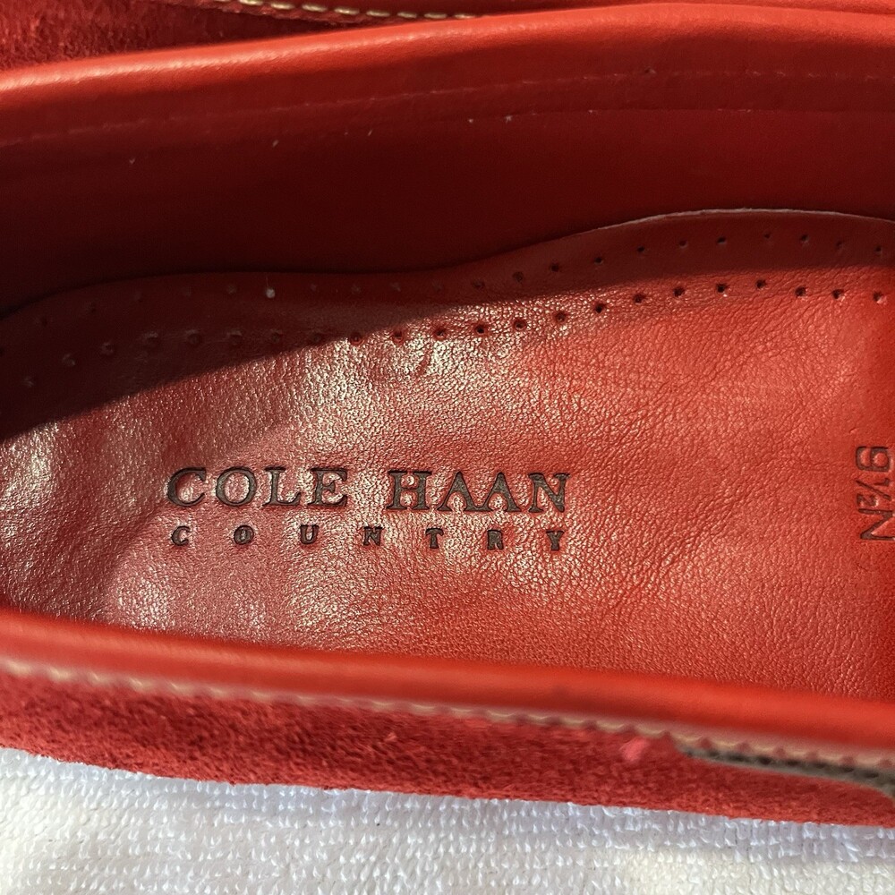 Cole Haan Country Women’s Red Suede Driving Loafer 9.5N Preppy Old Money - Picture 4 of 9